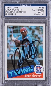 1985 Topps #536 Kirby Puckett Signed Rookie Card – PSA/DNA Certified